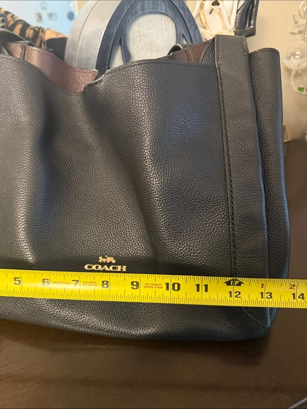 Coach Hadley Black Leather Tote Bag - Classic Everyday Carry EUC